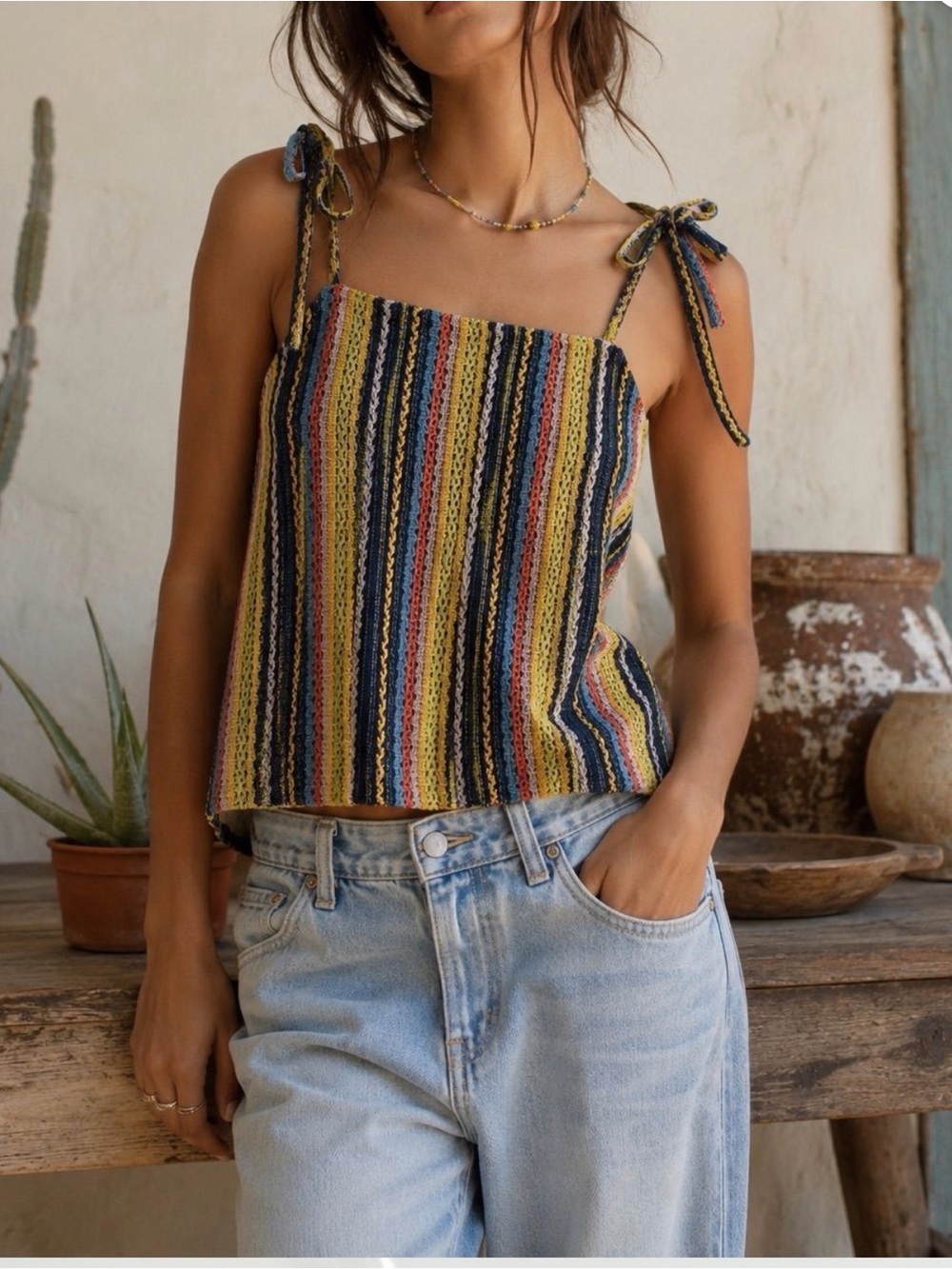 Madewell Rainbow Crochet top
